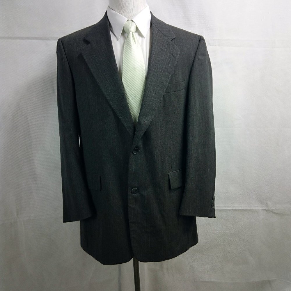 GianFranco Ruffini Brownish Gray Striped Suit Blaz